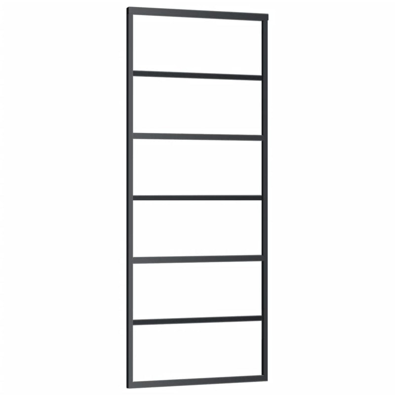 Afbeelding laden in galerijviewer, Vidaxl schuifdeur met beslag 76x205 cm aluminium en esg-glas
