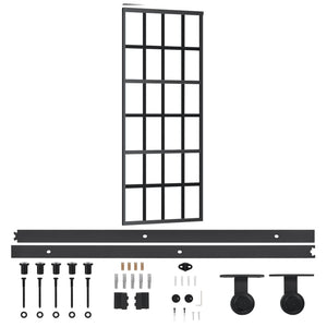 Vidaxl schuifdeur met beslag 76x205 cm aluminium en esg-glas