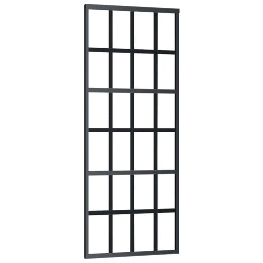 Vidaxl schuifdeur met beslag 76x205 cm aluminium en esg-glas