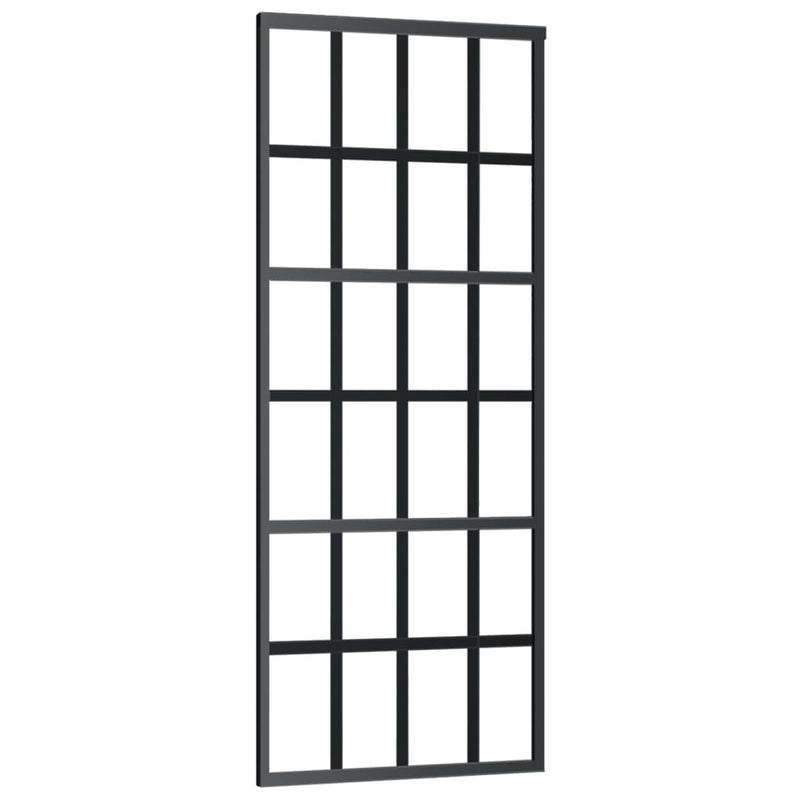 Afbeelding laden in galerijviewer, Vidaxl schuifdeur met beslag 76x205 cm aluminium en esg-glas
