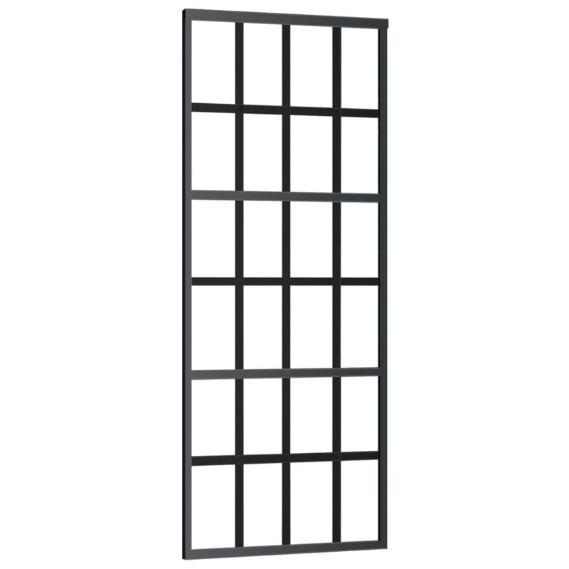 Afbeelding laden in galerijviewer, Vidaxl schuifdeur met beslag 76x205 cm aluminium en esg-glas
