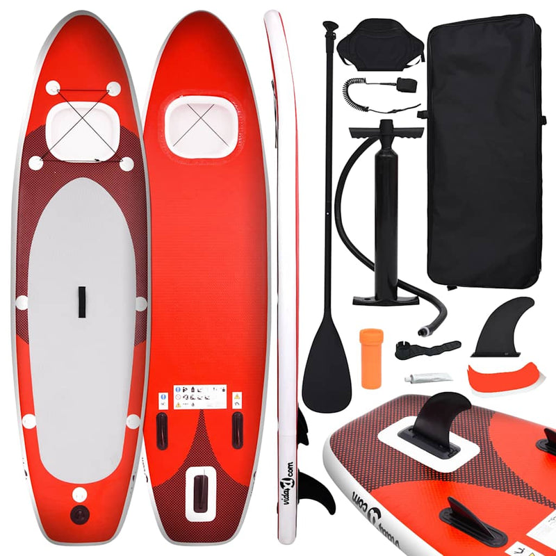 Afbeelding laden in galerijviewer, Vidaxl stand up paddleboardset opblaasbaar 330x76x10 cm rood
