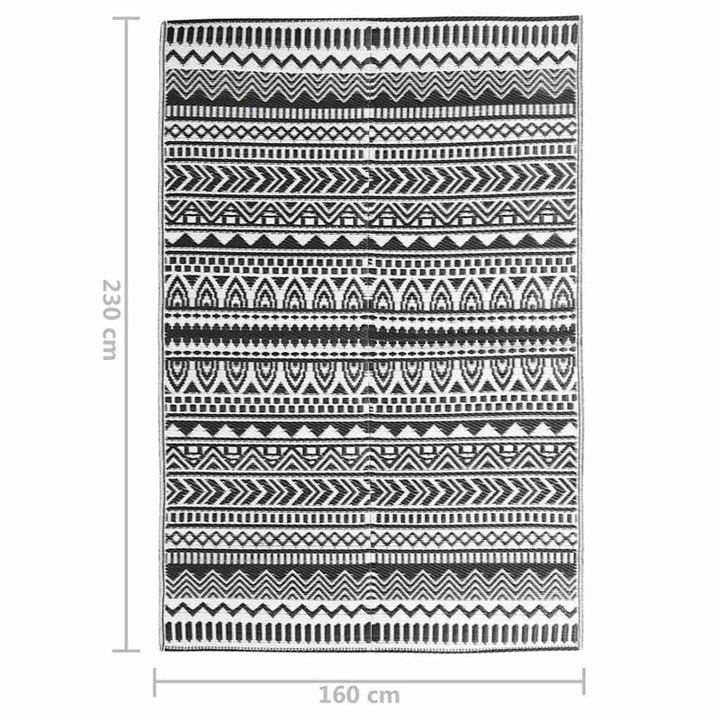 Afbeelding laden in galerijviewer, Vidaxl buitenkleed arakil 160x230 cm polypropeen zwart
