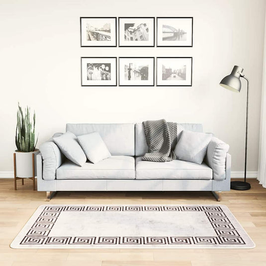 Vidaxl vloerkleed wasbaar anti-slip 80x150 cm lichtbeige