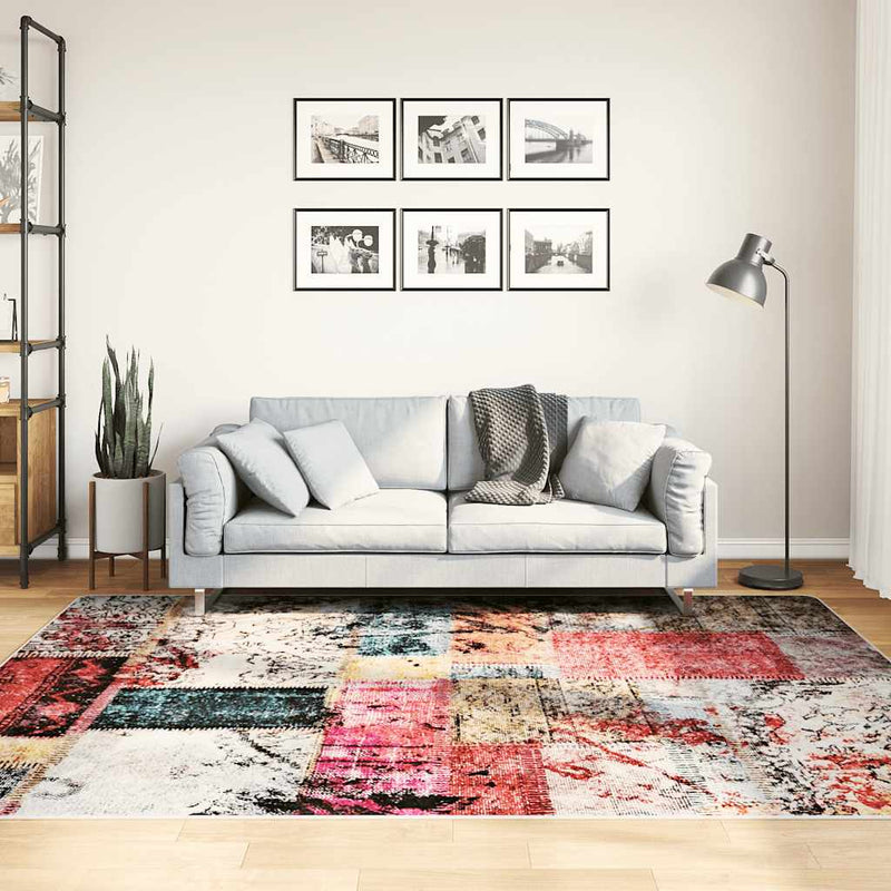 Afbeelding laden in galerijviewer, Vidaxl vloerkleed wasbaar anti-slip patchwork 160x230 cm meerkleurig
