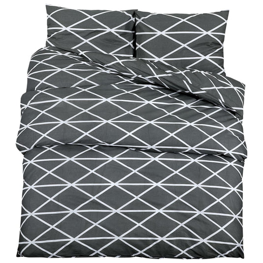 Vidaxl dekbedovertrekset 225x220 cm katoen grijs