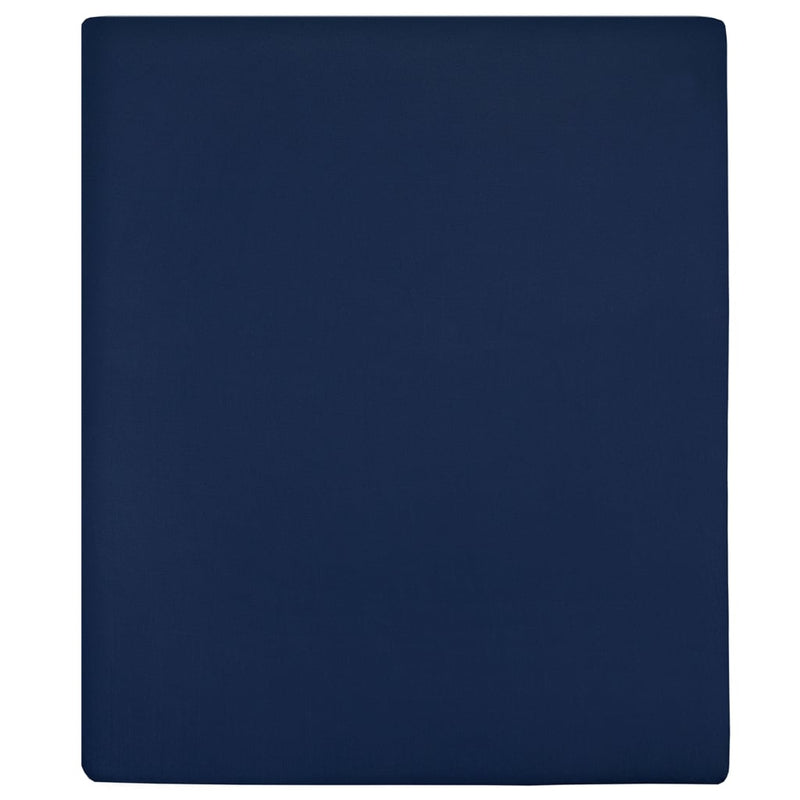 Afbeelding laden in galerijviewer, Vidaxl hoeslaken jersey 140x200 cm katoen marineblauw
