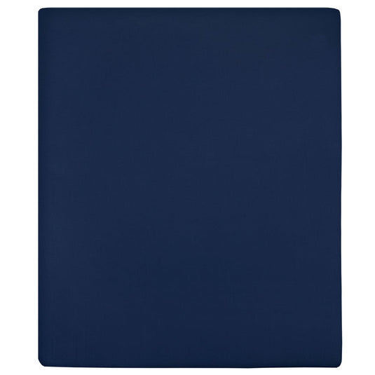 Vidaxl hoeslaken jersey 160x200 cm katoen marineblauw