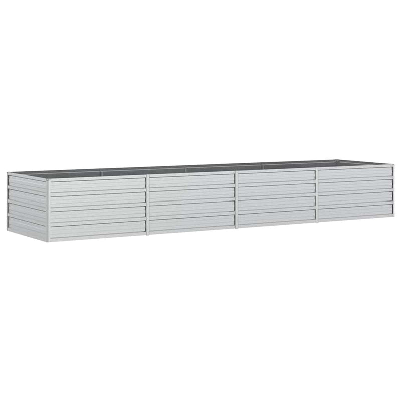 Afbeelding laden in galerijviewer, Vidaxl plantenbak verhoogd 320x80x45 cm gegalvaniseerd staal zilver
