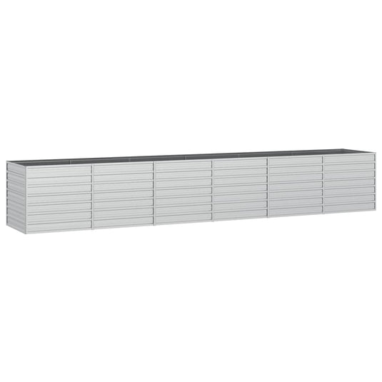 Vidaxl plantenbak verhoogd 480x80x77 cm gegalvaniseerd staal zilver