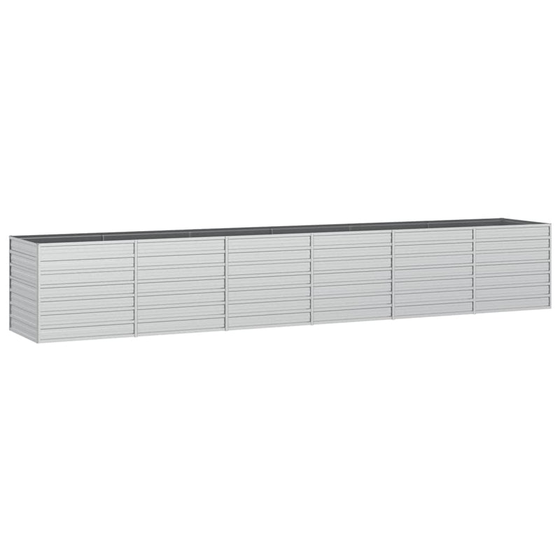 Afbeelding laden in galerijviewer, Vidaxl plantenbak verhoogd 480x80x77 cm gegalvaniseerd staal zilver
