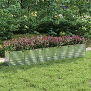Vidaxl plantenbak verhoogd 480x80x77 cm gegalvaniseerd staal zilver