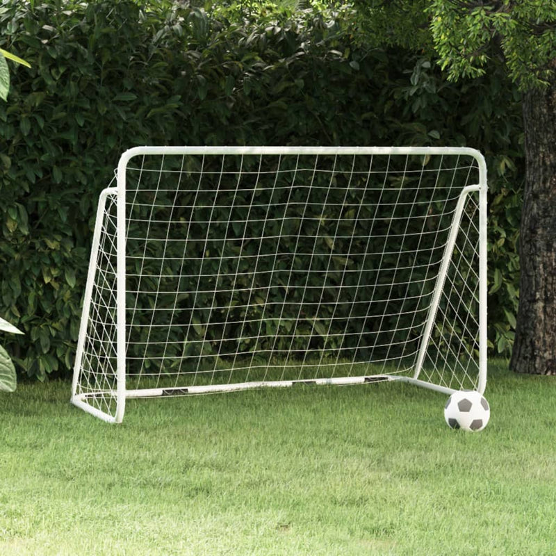 Afbeelding laden in galerijviewer, Vidaxl voetbaldoel met net 180x90x120 cm staal wit
