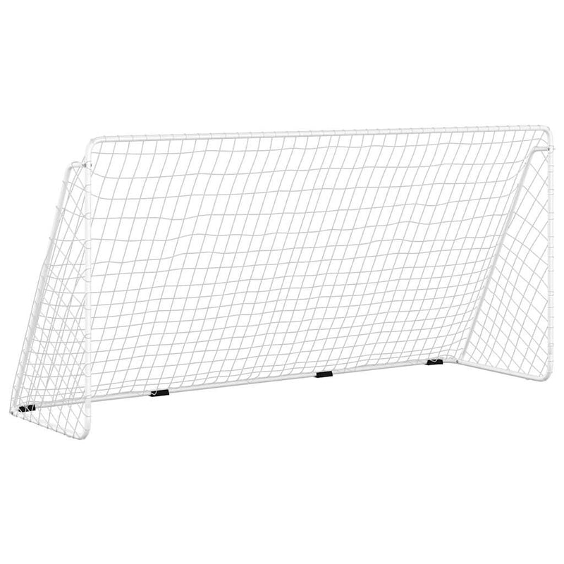 Afbeelding laden in galerijviewer, Vidaxl voetbaldoel met net 366x122x182 cm staal wit
