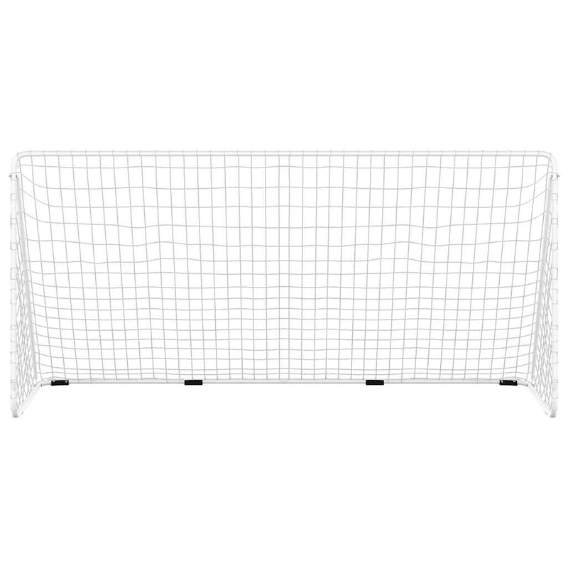 Afbeelding laden in galerijviewer, Vidaxl voetbaldoel met net 366x122x182 cm staal wit
