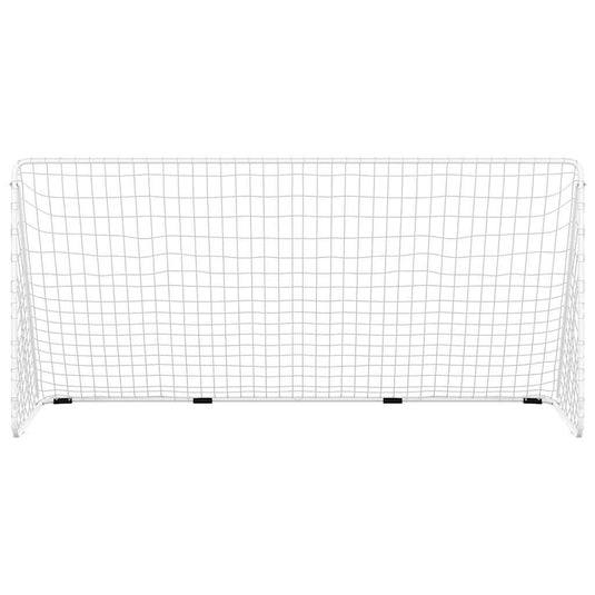 Vidaxl voetbaldoel met net 366x122x182 cm staal wit