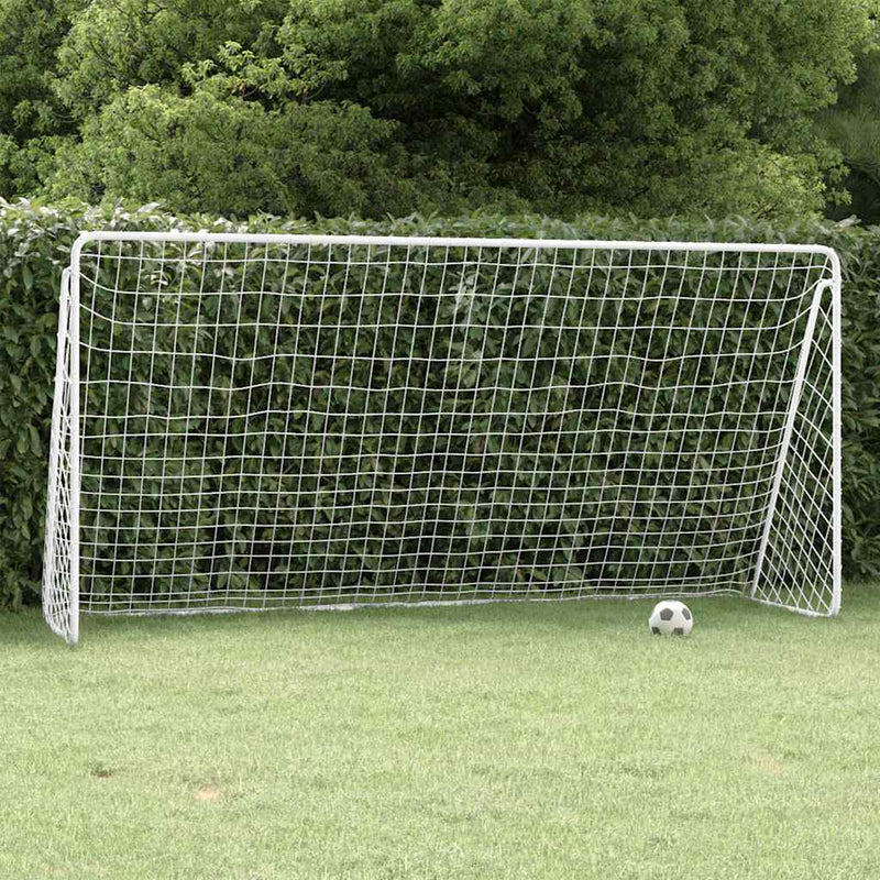 Afbeelding laden in galerijviewer, Vidaxl voetbaldoel met net 366x122x182 cm staal wit
