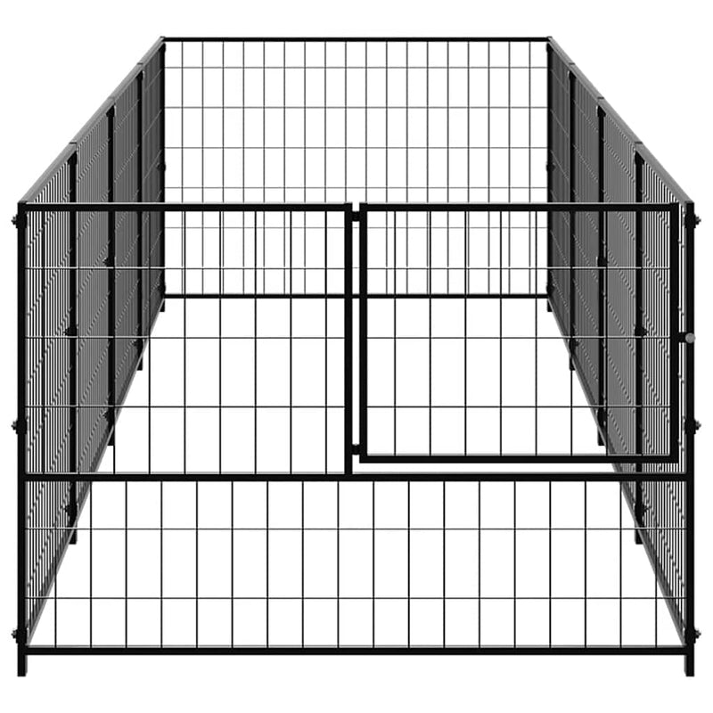 Afbeelding laden in galerijviewer, Vidaxl hondenkennel 4 m² staal zwart
