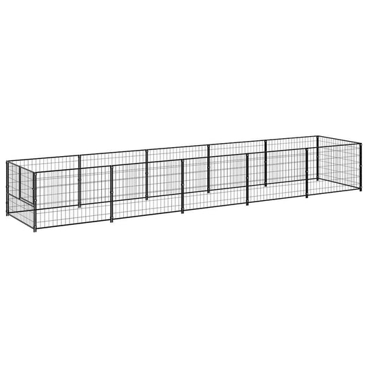 Vidaxl hondenkennel 5 m² staal zwart