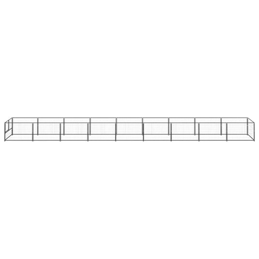 VidaXL Hondenkennel 9 m² staal zwart