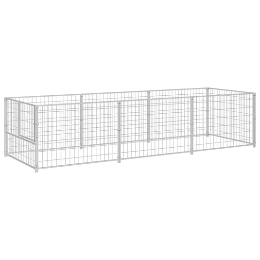 Vidaxl hondenkennel 3 m² staal zilverkleurig