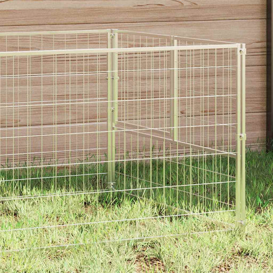 Vidaxl hondenkennel 5 m² staal zilverkleurig