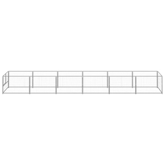 VidaXL Hondenkennel 6 m² staal zilverkleurig