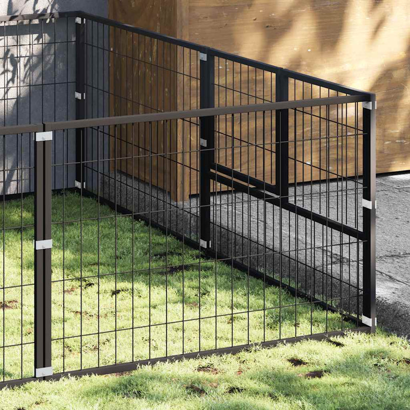 Afbeelding laden in galerijviewer, Vidaxl hondenkennel 4 m² staal zwart
