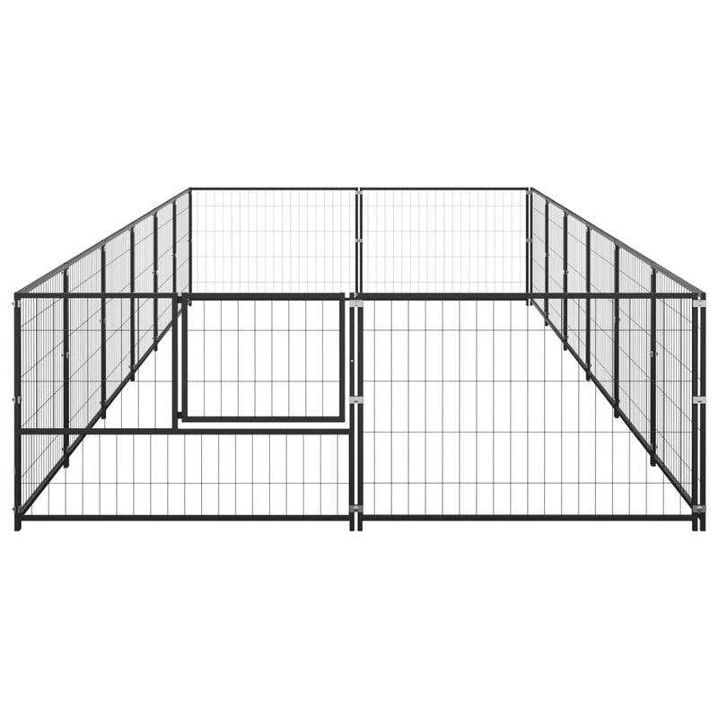 Afbeelding laden in galerijviewer, VidaXL Hondenkennel 12 m² staal zwart

