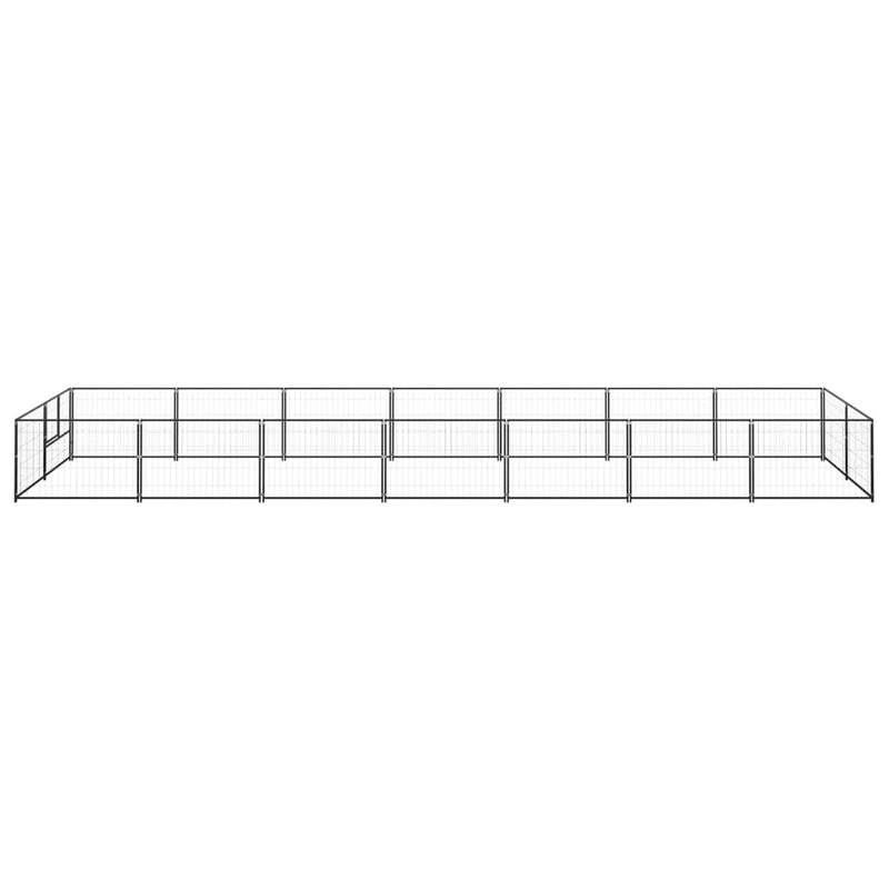 Afbeelding laden in galerijviewer, VidaXL Hondenkennel 14 m² staal zwart
