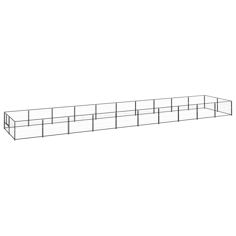 Afbeelding laden in galerijviewer, VidaXL Hondenkennel 20 m² staal zwart
