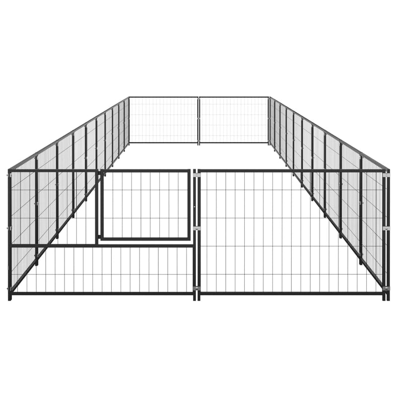 Afbeelding laden in galerijviewer, VidaXL Hondenkennel 20 m² staal zwart
