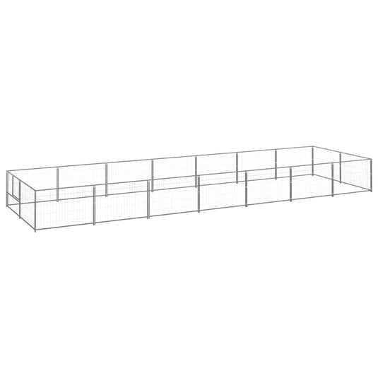 VidaXL Hondenkennel 14 m² staal zilverkleurig