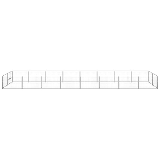 VidaXL Hondenkennel 16 m² staal zilverkleurig