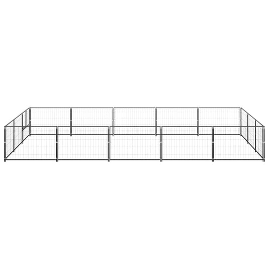VidaXL Hondenkennel 15 m² staal zwart