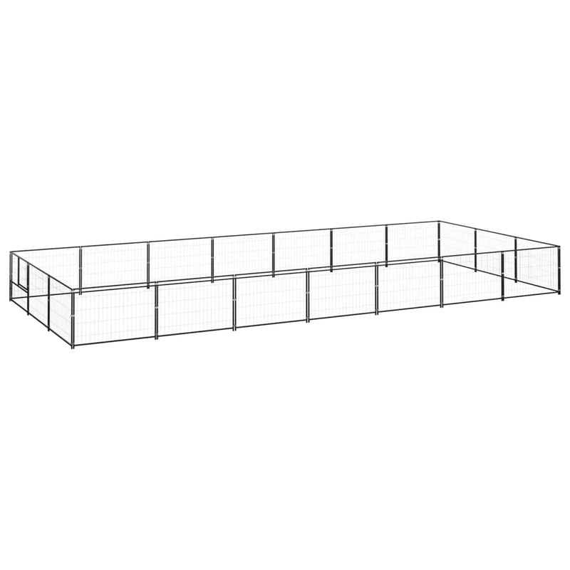 Afbeelding laden in galerijviewer, VidaXL Hondenkennel 21 m² staal zwart
