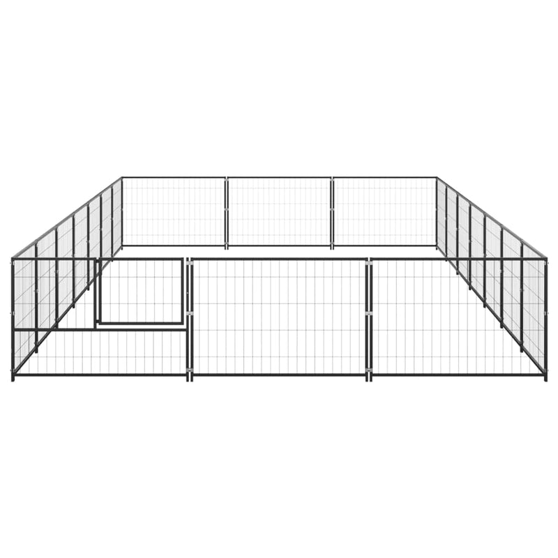 Afbeelding laden in galerijviewer, VidaXL Hondenkennel 21 m² staal zwart
