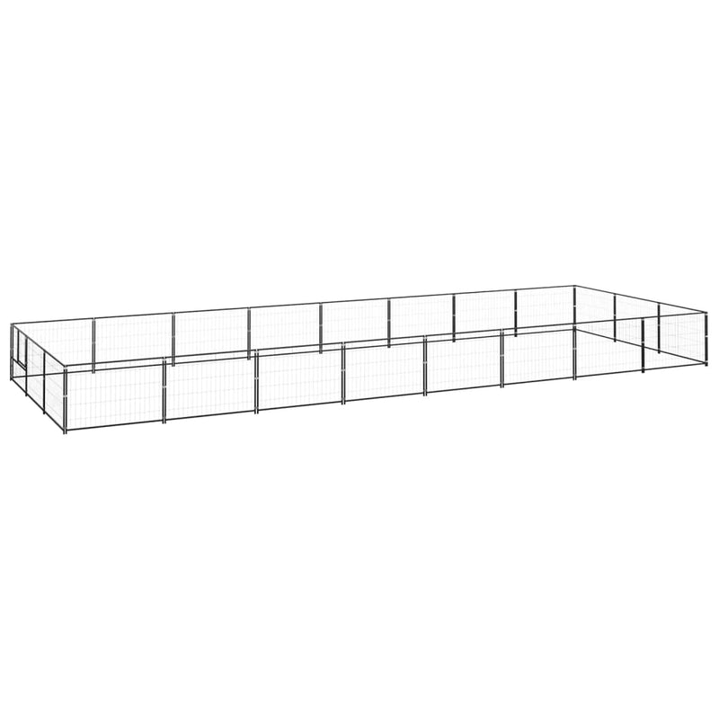 Afbeelding laden in galerijviewer, VidaXL Hondenkennel 24 m² staal zwart
