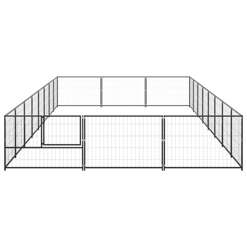 Afbeelding laden in galerijviewer, VidaXL Hondenkennel 24 m² staal zwart

