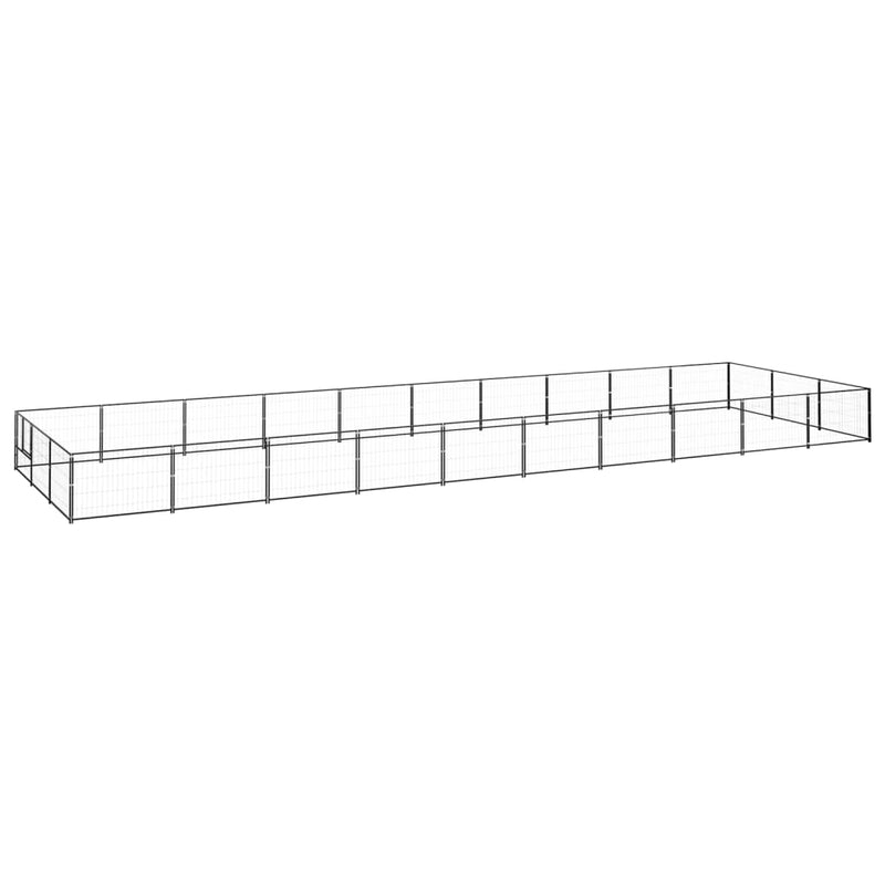 Afbeelding laden in galerijviewer, VidaXL Hondenkennel 30 m² staal zwart
