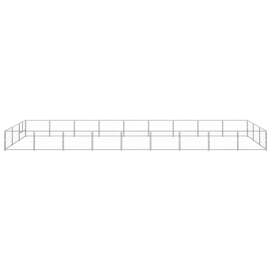VidaXL Hondenkennel 27 m² staal zilverkleurig