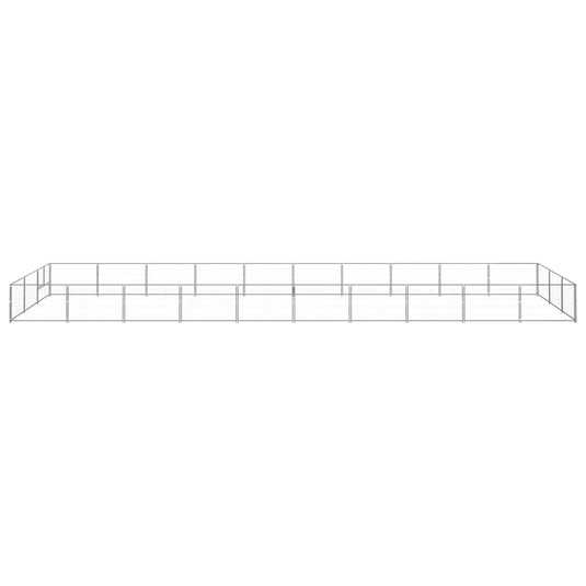 VidaXL Hondenkennel 30 m² staal zilverkleurig