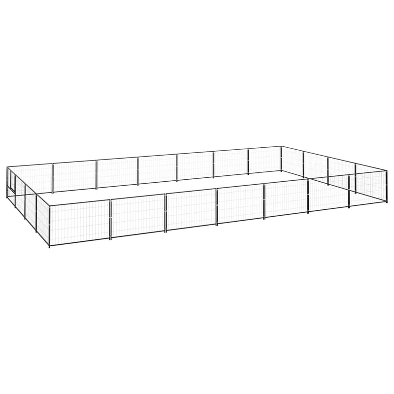Afbeelding laden in galerijviewer, VidaXL Hondenkennel 28 m² staal zwart
