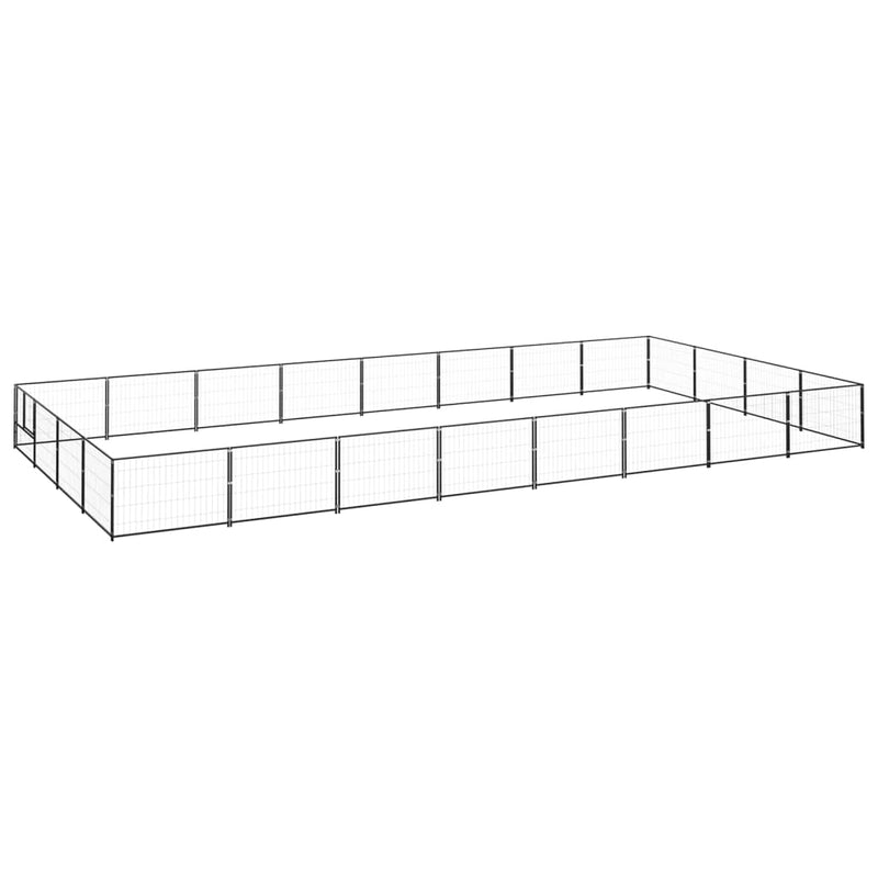 Afbeelding laden in galerijviewer, VidaXL Hondenkennel 32 m² staal zwart
