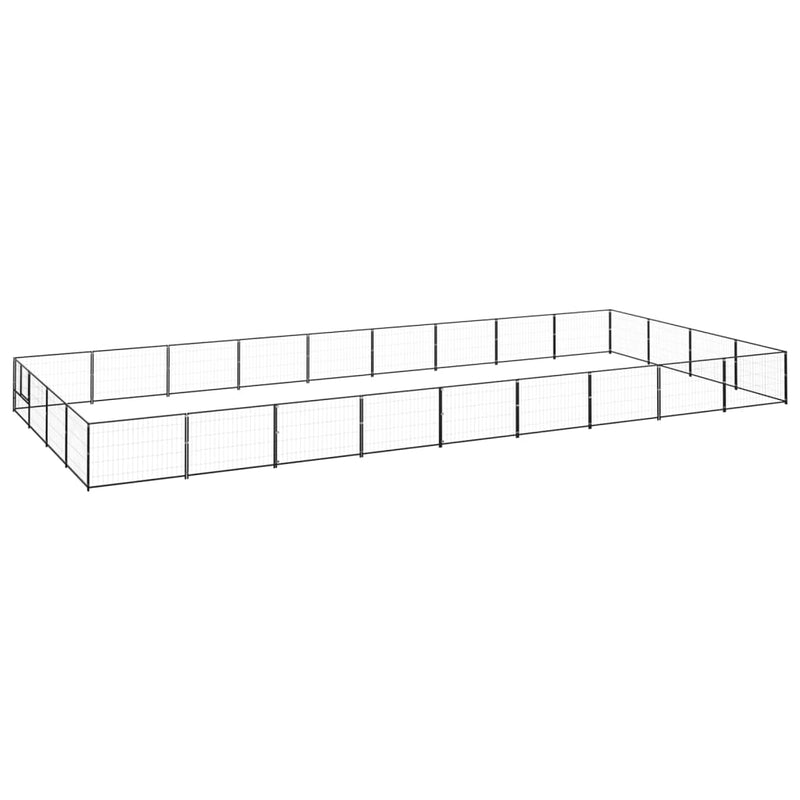 Afbeelding laden in galerijviewer, VidaXL Hondenkennel 36 m² staal zwart
