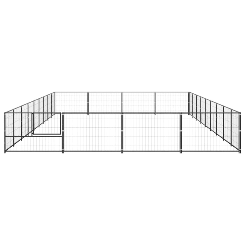 Afbeelding laden in galerijviewer, VidaXL Hondenkennel 36 m² staal zwart
