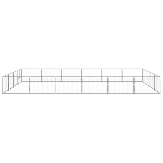 VidaXL Hondenkennel 24 m² staal zilverkleurig
