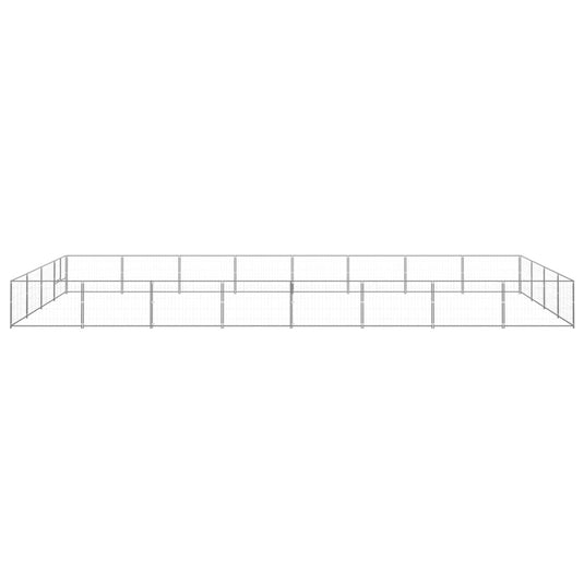 VidaXL Hondenkennel 32 m² staal zilverkleurig