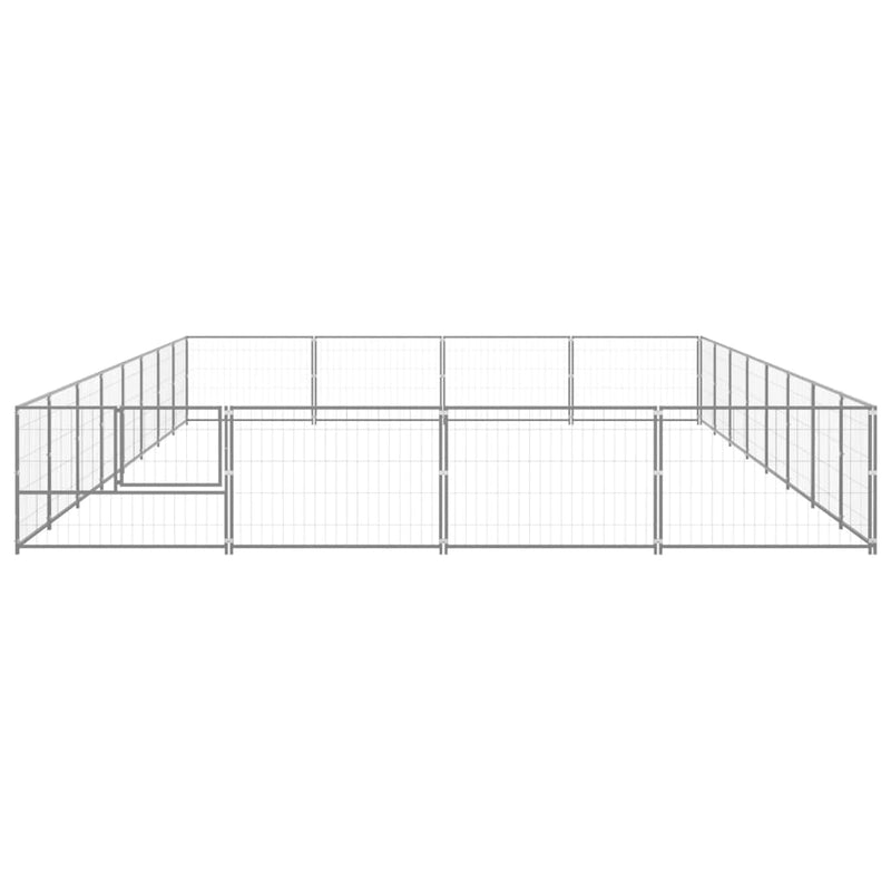 Afbeelding laden in galerijviewer, VidaXL Hondenkennel 32 m² staal zilverkleurig
