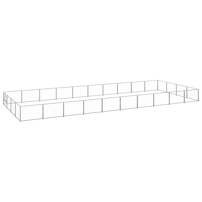 Afbeelding laden in galerijviewer, VidaXL Hondenkennel 40 m² staal zilverkleurig
